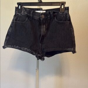 KanCan Black High-Waisted‎ Jean Shorts Cuffed Hem